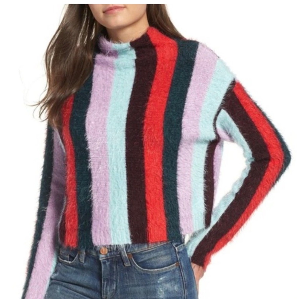Blank NYC Small Mad hatter Striped Whimiscal Elder Emo Groovy Sweater